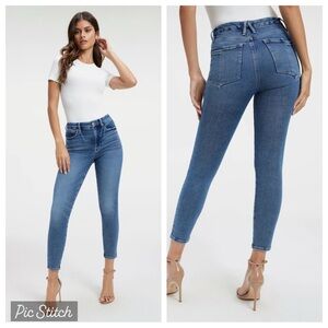 Good American skinny high waist blue jeans
